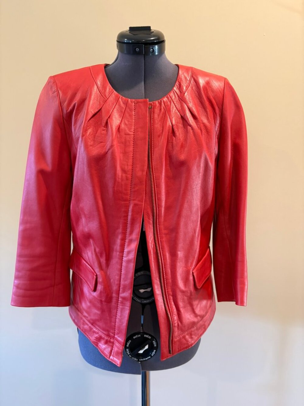 Classiques Entier size XS red leather jacket